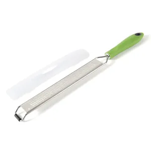 Zesteur de citron et râpe à fromage en acier inoxydable de 40 cm avec manche vert
