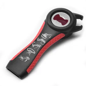 5-in-1 multi-functional kitchen bottle and can opener in ergonomic black and red design
