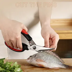 Multi-functional Stainless Steel Kitchen Shears Heavy Duty Poultry Chicken Bone Scissors Anti-slip Handle Food Shears