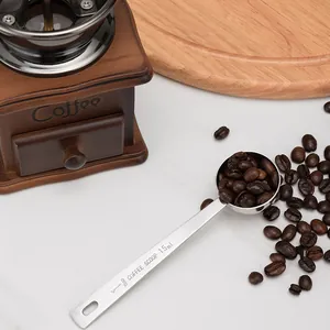 Stainless steel 15ml coffee scoop measuring spoon with engraved scale for baking