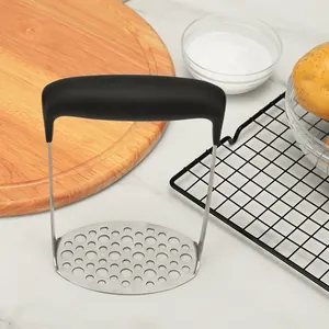 Edelstahl Kartoffelstampfer Manueller Lebensmittelpresse Mit Rutschfestem Ergonomischem Griff Robust Gemüse Obst Zerkleinerer Küchenwerkzeug