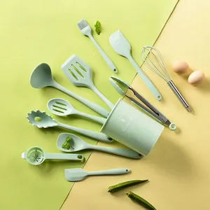 Spatula Spoon Whisk Tongs Silicone Cooking Utensil Set Heat Resistant Food Grade Stainless Steel Kitchenware Tools For Kitchen
