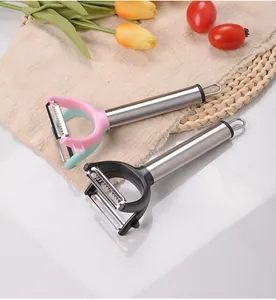 Detailed view of creative dual-head julienne peelers with durable stainless steel handles