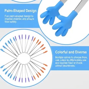 Mini silicone hand-shaped food tongs for ice cubes and snacks