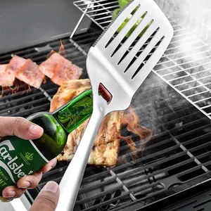 Professionele 16-inch BBQ-spatel van 430 roestvrij staal met ingebouwde flesopener