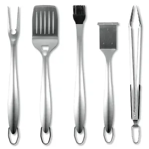 5-delige 16 inch roestvrijstalen BBQ grillgereedschapset met vork, spatel en tang