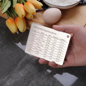Magnetic 304 stainless steel kitchen measurement conversion chart for baking and cooking