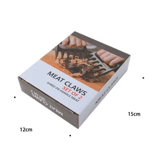 Professionele vleesklauwen set van 2 voor barbecue, 12x15 cm keuken gereedschap