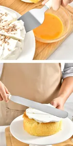 Juego de espátula de acero inoxidable y pala dentada para decorar tartas y pasteles