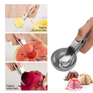 Stainless steel ice cream scooper for digging fruit and ice cream balls