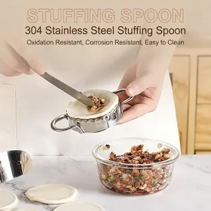Set de moule à raviolis et cuillère à farce en acier inoxydable 304 pour cuisine
