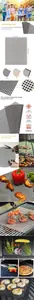 Heat resistant non-stick fiberglass BBQ mesh mat for outdoor grilling and baking