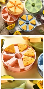 Detail view showing multi-colored silicone cheese molds for baby food DIY projects.
