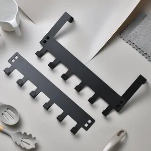 Over The Door Hook Hanger Stainless Steel Rack With 6 Hooks For Clothes Hats Towels Keys Wall Mounted Storage Organizer