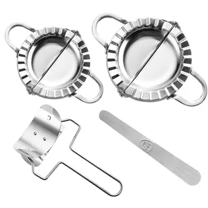 Set de 4 moules à raviolis en acier inoxydable 304 avec coupe-pâte et spatule pro