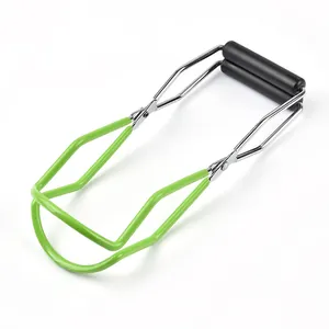 Pinza per barattoli in acciaio inox con impugnatura verde antiscivolo per conserve