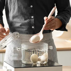 Cuillère de cuisson en silicone rose résistante à la chaleur pour poêles antiadhésives