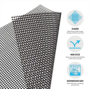 Tapis de gril en maille de fibre de verre antiadhésif réutilisable pour le BBQ
