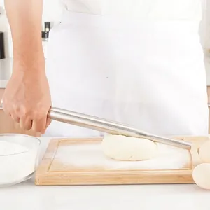 Πλάστης από Ανοξείδωτο Ατσάλι 304 Αντικολλητικός Χωρίς Ραφές Μεταλλικό Εργαλείο Αρτοποιίας για Πίτσα Ζύμη Κουζίνα