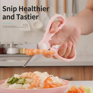 Tijeras de acero inoxidable para comida de bebé para cortar fideos y fruta con mango