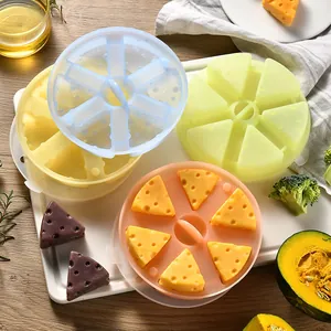 Professional cheese-shaped silicone mold for baby food steaming, ice cubes, and chocolate