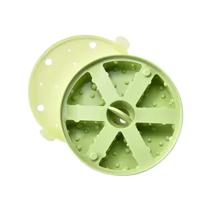 Light green cheese-shaped silicone mold for baby food steaming cakes and ice making