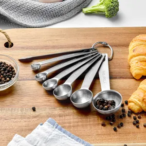 Stainless Steel Measuring Spoons Set With Engraved Scales For Baking Kitchen Cooking Seasoning Measuring Tool Silver Set