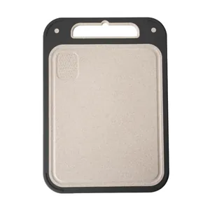 Eco-friendly wheat straw cutting board with handle and built-in ginger garlic grater