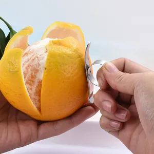 430 Roestvrij Stalen Sinaasappelschiller Ring Creatieve Fruit Schil Tool Voor Sinaasappels Granaatappels Keukenaccessoire