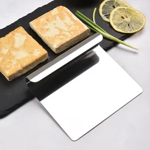304 Stainless Steel Dough Scraper Pizza Bench Scraper Bread Flour Cutter Mirror Polishing Integrated Handle Baking Tool Kitchen Gadget For Pastry Pizza Cake