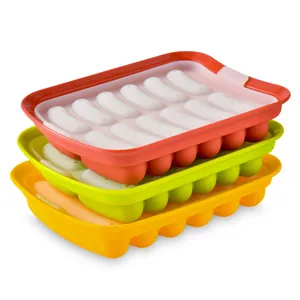 Stacked colorful silicone sausage molds for healthy homemade DIY baby food supplements