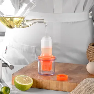 Pinceau à huile en silicone avec couvercle de rangement pour cuisine et pâtisserie