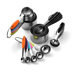 10-piece stainless steel measuring cup and spoon set for kitchen baking and cooking