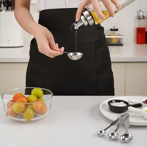 Lot de 4 cuillères à mesurer en acier inoxydable de qualité pour la cuisine et pâtisserie