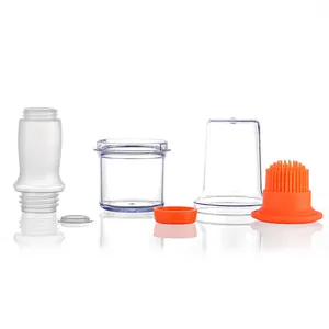 Ensemble brosse bouteille d'huile en silicone avec bouteille et couvercle cuisine
