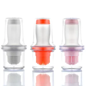 Lot de 3 pinceaux à bouteille d'huile en silicone avec couvercles pour pâtisserie