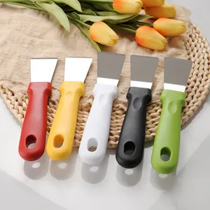 Juego de 5 raspadores de acero inoxidable de colores para limpieza de cocina y descongelar
