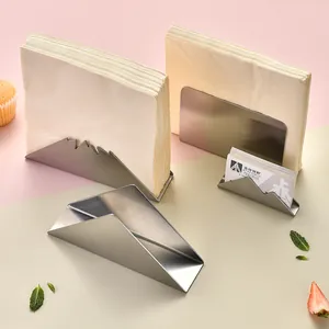 Minimalistischer vertikaler Serviettenhalter aus Edelstahl für Restaurant und Café