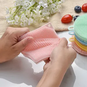 Cepillo lavavajillas de silicona flexible para limpieza eficiente y eliminar manchas