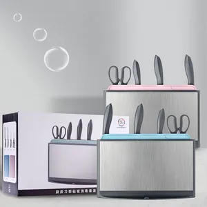 Modern kitchen knife holder with ozone sterilization and storage organizer box