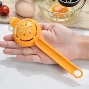 Professional handheld plastic egg white separator with long handle for kitchen baking use