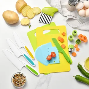 Children's Safety Kitchen Knife Set Plastic Baking Tools For Kids Toddlers Pretend Play Early Education Cooking Fruit Knife
