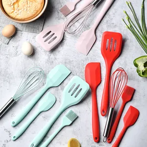 Silicone Baking Tools Whisk Scraper Oil Brush Slotted Turner Heat Resistant Non Stick Kitchen Cooking Utensils Home Bakery Accessories