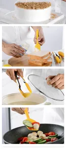 Set d'ustensiles de cuisine en silicone jaune pour diverses tâches de pâtisserie.