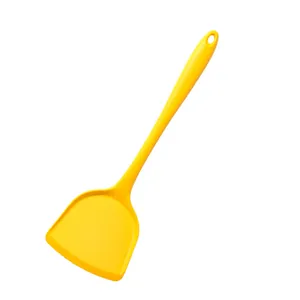 Spatola da cucina moderna in silicone giallo resistente al calore per padelle antiaderenti
