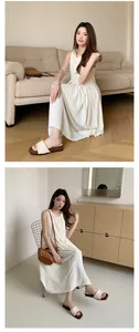 Elegant woven platform wedge sandals for summer wear in a French lifestyle setting.