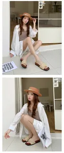 French style woven platform flip-flops with straw texture and cross straps for summer