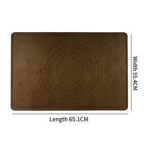 Grote antiaanbaklaag bruine siliconen kneedmat van 65,1x55,4 cm voor het bakken