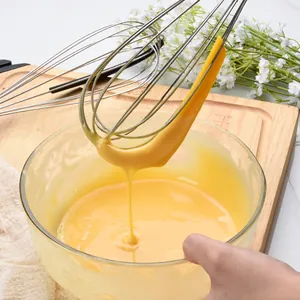 2-in-1 Edelstahl-Schneebesen mit Silikonspatel zum Backen und Mischen