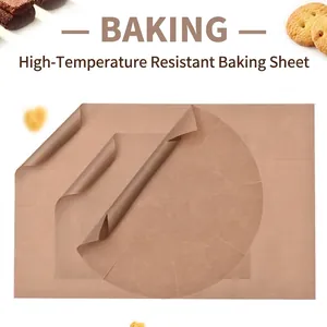 Heat Resistant Non-Stick Baking Mat Reusable PTFE Glass Fiber Oven Sheet For BBQ Cake Pastry Washable Kitchen Oil Cloth Brown